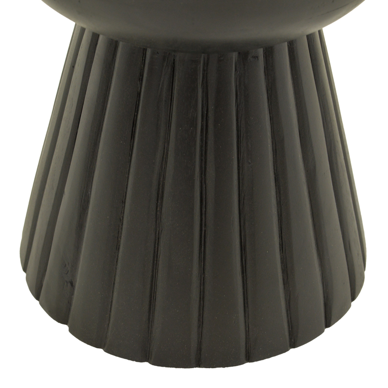 Βοηθητικό τραπέζι Nemira pakoworld μασίφ μάνγκο ξύλο μαύρο Φ30x35εκ