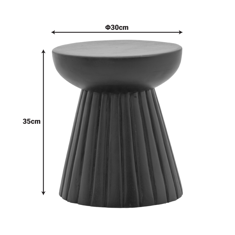 Βοηθητικό τραπέζι Nemira pakoworld μασίφ μάνγκο ξύλο σε φυσική απόχρωση Φ30x35εκ