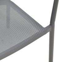 Πολυθρόνα στοιβαζόμενη Convince pakoworld γκρι αλουμίνιο-pe rattan ανθρακί-textilene σε γκρι απόχρωση 56x63x82εκ