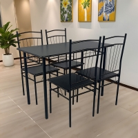 Τραπεζαρία Roza II pakoworld σετ 5τμχ mdf σε μαύρη απόχρωση με μαύρα μεταλλικά πόδια 110x60x74εκ Τραπεζαρία Roza II pakoworld σετ 5τμχ mdf σε μαύρη απόχρωση με μαύρα μεταλλικά πόδια 110x60x74εκ