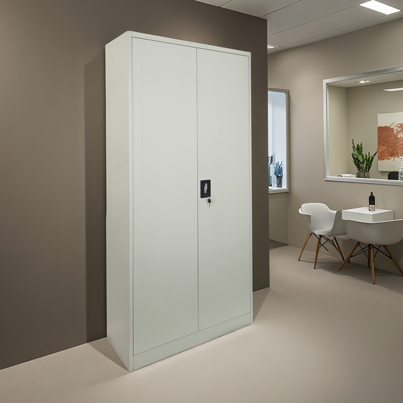 Ντουλάπα Zogi pakoworld μέταλλο με χώρισμα σε απόχρωση ανοιχτό γκρι 90x45x180εκ