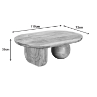 Τραπέζι σαλονιού Kane pakoworld μασίφ ξύλο ακακίας σε φυσική απόχρωση 110x72x38εκ