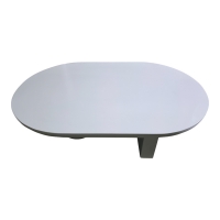 Τραπέζι σαλονιού Kane pakoworld μασίφ ξύλο ακακίας σε λευκή απόχρωση 110x72x38εκ