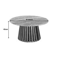 Τραπέζι σαλονιού Mable pakoworld μασίφ ξύλο ακακίας σε φυσική απόχρωση και επιφάνεια μαρμάρου Φ100x45εκ