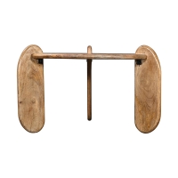 Τραπέζι σαλονιού Earten pakoworld μασίφ ξύλο ακακίας σε φυσική απόχρωση Φ80x40εκ