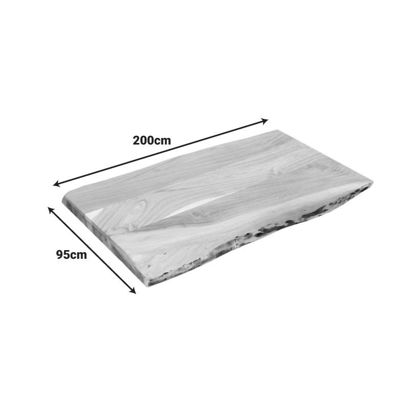 Επιφάνεια τραπεζιού Pozier pakoworld μασίφ ξύλο ακακίας σε φυσική απόχρωση 200x95x4εκ Επιφάνεια τραπεζιού Pozier pakoworld μασίφ ξύλο ακακίας σε φυσική απόχρωση 200x95x4εκ