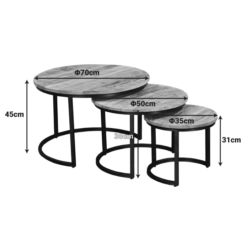 Τραπέζι σαλονιού Frina pakoworld σετ 3τεμ mango ξύλο σε καρυδί απόχρωση με πόδι μαύρο μέταλλο Τραπέζι σαλονιού Frina pakoworld σετ 3τεμ mango ξύλο σε καρυδί απόχρωση με πόδι μαύρο μέταλλο