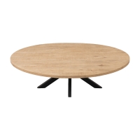 Τραπεζι Jenma pakoworld μασίφ mango ξύλο σε φυσική απόχρωση-πόδι μαύρο μέταλλο 180x90x76εκ