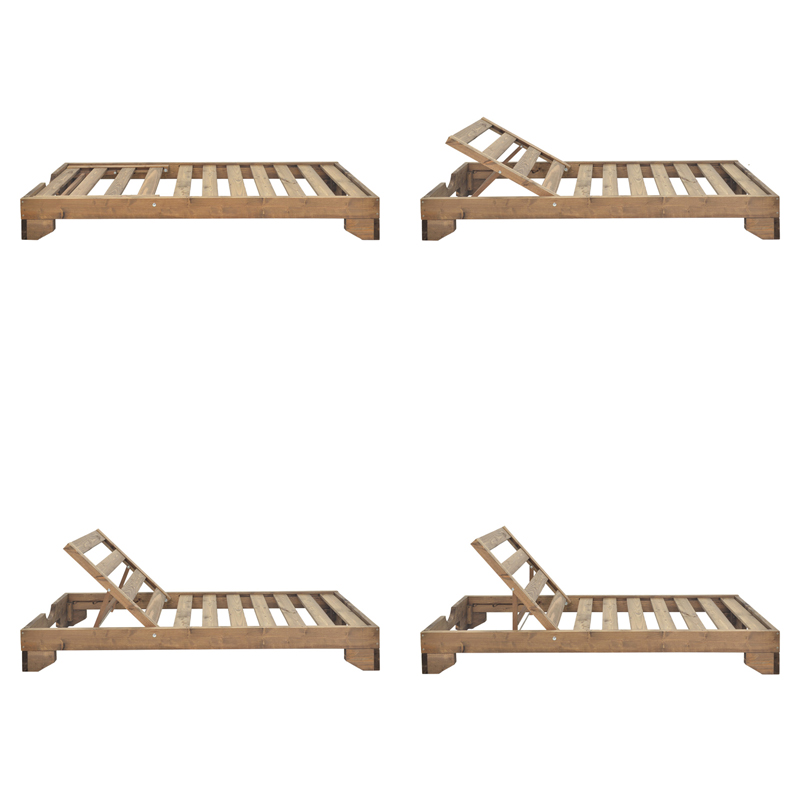 Ξαπλώστρα Fendy pakoworld ξύλο ελάτου σε καρυδί απόχρωση 71.5x200x24εκ