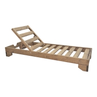 Ξαπλώστρα Fendy pakoworld ξύλο ελάτου σε καρυδί απόχρωση 71.5x200x24εκ