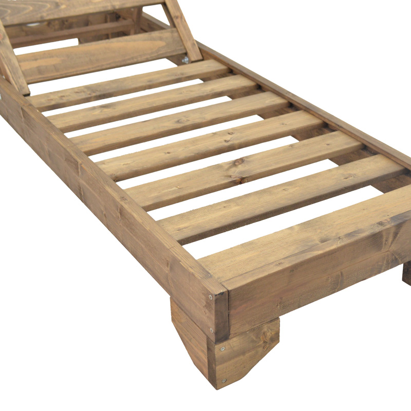 Ξαπλώστρα Fendy pakoworld ξύλο ελάτου σε καρυδί απόχρωση 71.5x200x24εκ