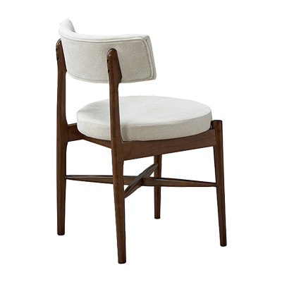 Καρέκλα Raudi pakoworld rubberwood σε καρυδί-εκρού απόχρωση 45.5x45.5x81εκ