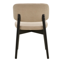 Καρέκλα Siena pakoworld μπεζ ύφασμα μαύρο rubberwood 48x50x81εκ