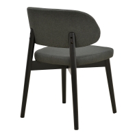Καρέκλα Siena pakoworld μαύρο ύφασμα και rubberwood 48x50x81εκ