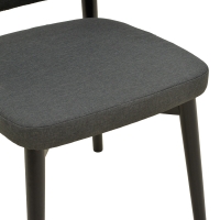 Καρέκλα Siena pakoworld μαύρο ύφασμα και rubberwood 48x50x81εκ