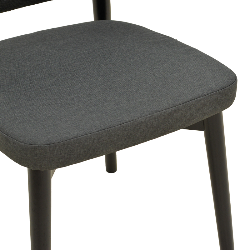 Καρέκλα Siena pakoworld μαύρο ύφασμα και rubberwood 48x50x81εκ