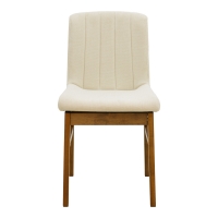 Καρέκλα Dalby pakoworld εκρού ύφασμα καρυδί rubberwood 50x45x85,5εκ