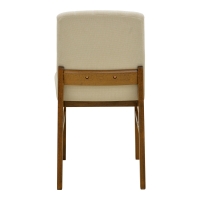 Καρέκλα Dalby pakoworld εκρού ύφασμα καρυδί rubberwood 50x45x85,5εκ