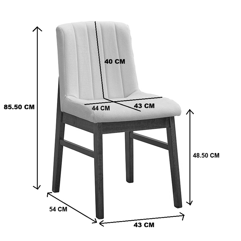 Καρέκλα Dalby pakoworld εκρού ύφασμα καρυδί rubberwood 50x45x85,5εκ