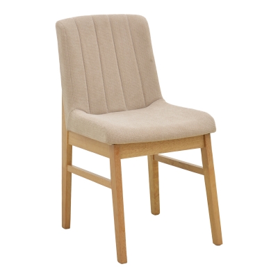 Καρέκλα Dalby pakoworld μπεζ ύφασμα sonoma rubberwood 50x45x85,5εκ