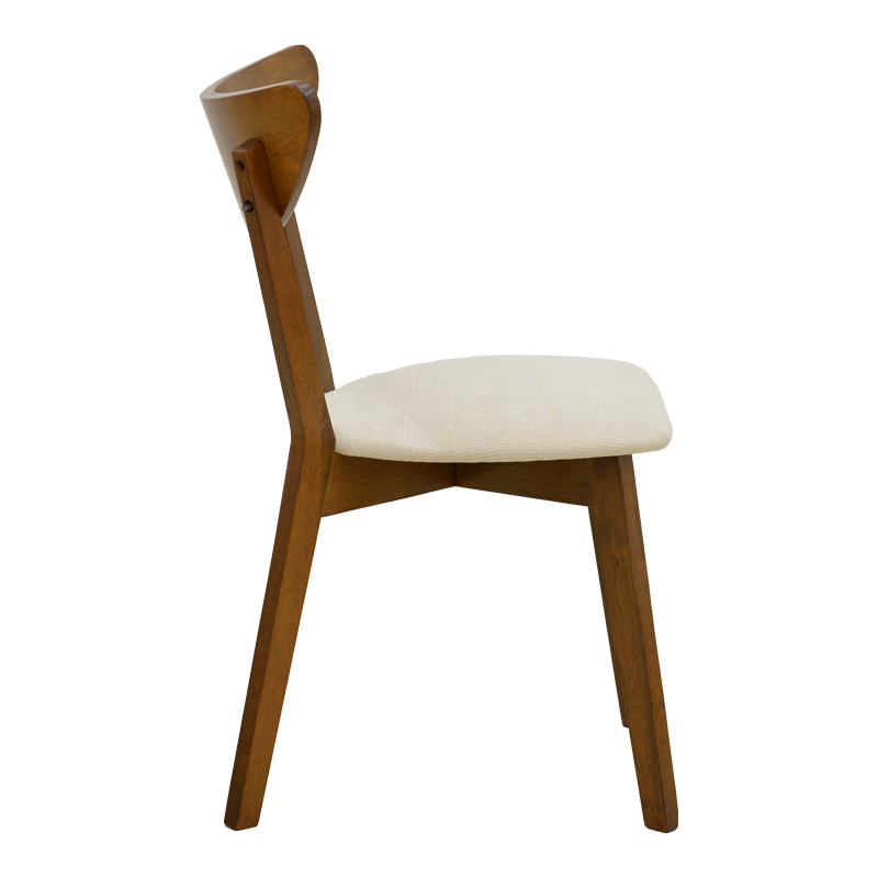 Καρέκλα Canon pakoworld καρυδί rubberwood εκρού ύφασμα 43x52x83,5εκ
