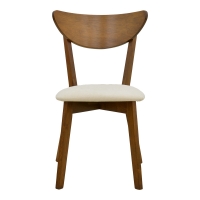 Καρέκλα Canon pakoworld καρυδί rubberwood εκρού ύφασμα 43x52x83,5εκ