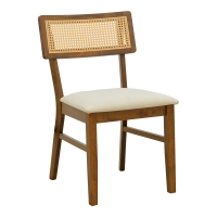 Καρέκλα Raffles pakoworld καρυδί rubberwood με pe rattan και εκρού ύφασμα 47x48x83.5εκ Καρέκλα Raffles pakoworld καρυδί rubberwood με pe rattan και εκρού ύφασμα 47x48x83.5εκ