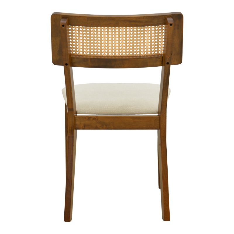 Καρέκλα Raffles pakoworld καρυδί rubberwood με pe rattan και εκρού ύφασμα 47x48x83.5εκ Καρέκλα Raffles pakoworld καρυδί rubberwood με pe rattan και εκρού ύφασμα 47x48x83.5εκ