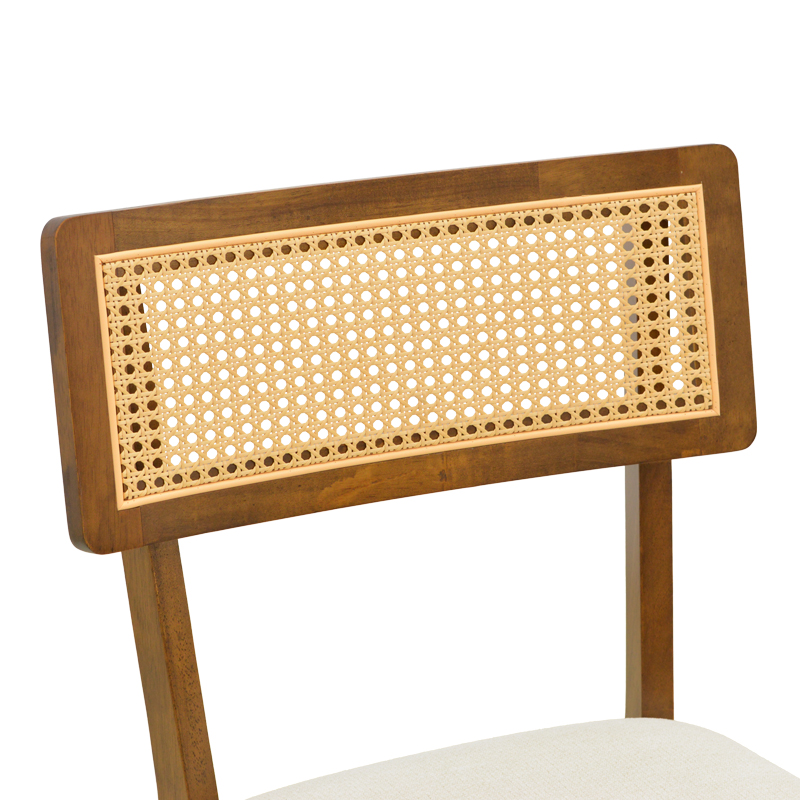 Καρέκλα Raffles pakoworld καρυδί rubberwood με pe rattan και εκρού ύφασμα 47x48x83.5εκ Καρέκλα Raffles pakoworld καρυδί rubberwood με pe rattan και εκρού ύφασμα 47x48x83.5εκ