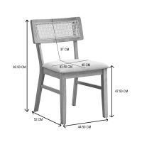 Καρέκλα Raffles pakoworld καρυδί rubberwood με pe rattan και εκρού ύφασμα 47x48x83.5εκ Καρέκλα Raffles pakoworld καρυδί rubberwood με pe rattan και εκρού ύφασμα 47x48x83.5εκ