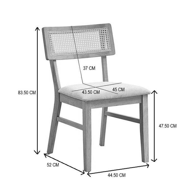 Καρέκλα Raffles pakoworld καρυδί rubberwood με pe rattan και εκρού ύφασμα 47x48x83.5εκ Καρέκλα Raffles pakoworld καρυδί rubberwood με pe rattan και εκρού ύφασμα 47x48x83.5εκ