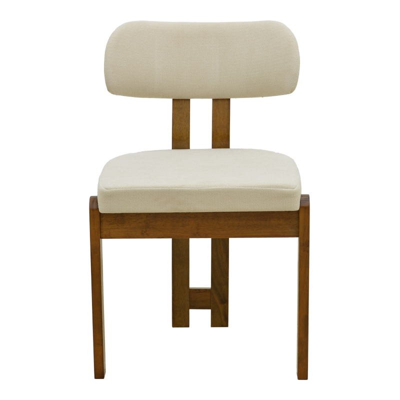 Καρέκλα Genoa pakoworld καρυδί rubberwood και εκρού ύφασμα 50x43x82εκ Καρέκλα Genoa pakoworld καρυδί rubberwood και εκρού ύφασμα 50x43x82εκ
