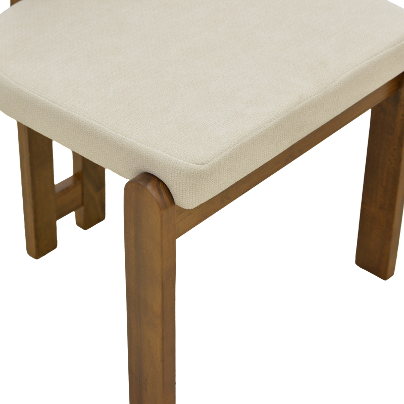 Καρέκλα Genoa pakoworld καρυδί rubberwood και εκρού ύφασμα 50x43x82εκ Καρέκλα Genoa pakoworld καρυδί rubberwood και εκρού ύφασμα 50x43x82εκ