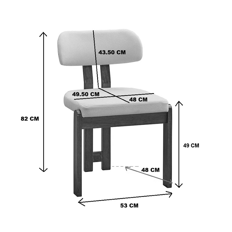 Καρέκλα Genoa pakoworld καρυδί rubberwood και εκρού ύφασμα 50x43x82εκ Καρέκλα Genoa pakoworld καρυδί rubberwood και εκρού ύφασμα 50x43x82εκ