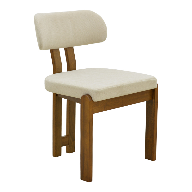 Καρέκλα Genoa pakoworld καρυδί rubberwood και εκρού ύφασμα 50x43x82εκ Καρέκλα Genoa pakoworld καρυδί rubberwood και εκρού ύφασμα 50x43x82εκ