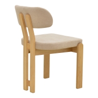 Καρέκλα Genoa pakoworld sonoma rubberwood και μπεζ ύφασμα 50x43x82εκ