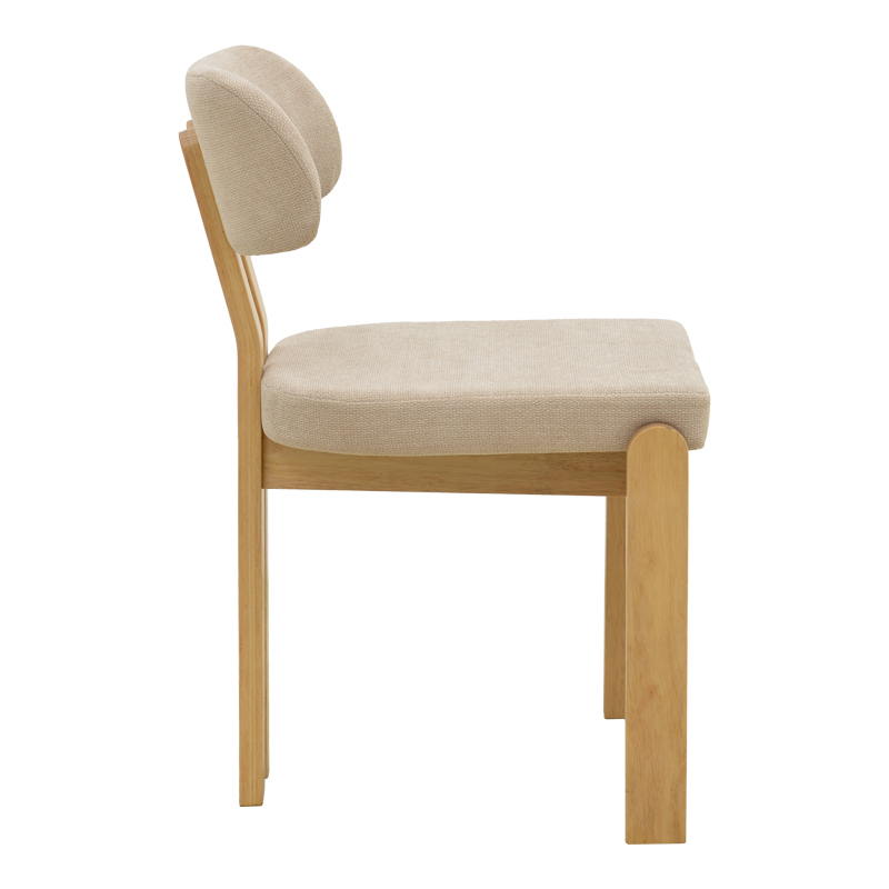 Καρέκλα Genoa pakoworld sonoma rubberwood και μπεζ ύφασμα 50x43x82εκ