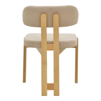 Καρέκλα Genoa pakoworld sonoma rubberwood και μπεζ ύφασμα 50x43x82εκ
