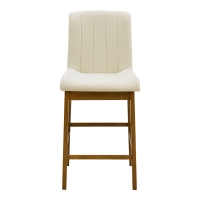 Σκαμπό μπαρ Dalby pakoworld καρυδί rubberwood και εκρού ύφασμα 50x45x102,5εκ
