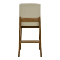 Σκαμπό μπαρ Dalby pakoworld καρυδί rubberwood και εκρού ύφασμα 50x45x102,5εκ