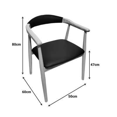 Πολυθρόνα Sandi pakoworld rubberwood σε φυσική απόχρωση με μαύρο pu μαξιλάρι 50x60x80εκ Πολυθρόνα Sandi pakoworld rubberwood σε φυσική απόχρωση με μαύρο pu μαξιλάρι 50x60x80εκ