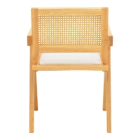 Πολυθρόνα Winslow pakoworld rubberwood σε φυσική απόχρωση-ύφασμα λευκό 51x54x80εκ