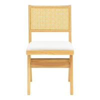 Καρέκλα Winslow pakoworld rubberwood σε φυσική απόχρωση-ύφασμα λευκό 46x58x80εκ