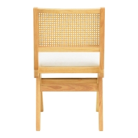 Καρέκλα Winslow pakoworld rubberwood σε φυσική απόχρωση-ύφασμα λευκό 46x58x80εκ