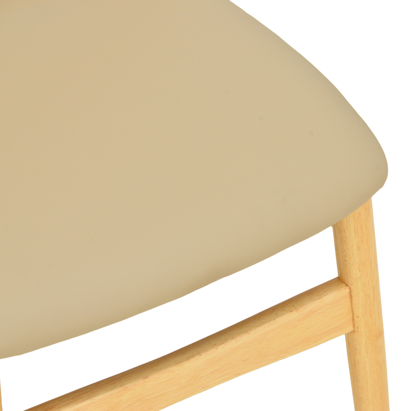 Καρέκλα Cardith pakoworld rubberwood-plywood σε φυσική απόχρωση-pu μπεζ 48x51x78εκ Καρέκλα Cardith pakoworld rubberwood-plywood σε φυσική απόχρωση-pu μπεζ 48x51x78εκ