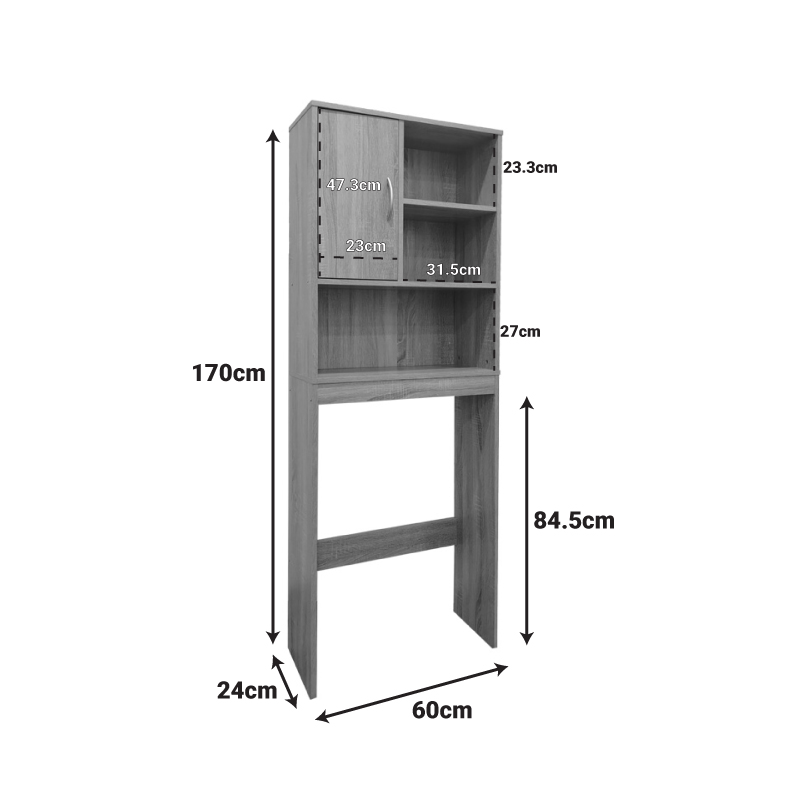 Έπιπλο μπάνιου Tazien pakoworld σε sonoma απόχρωση 60x24x168.5εκ Έπιπλο μπάνιου Tazien pakoworld σε sonoma απόχρωση 60x24x168.5εκ