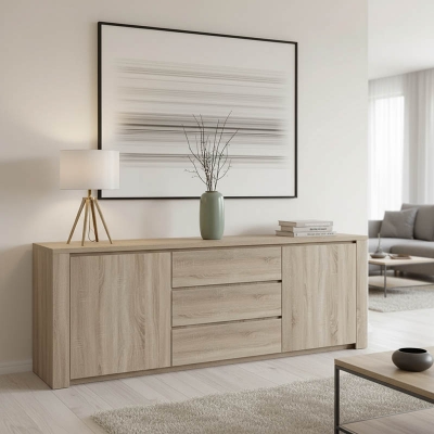 Μπουφές Kalya pakoworld σε sonoma απόχρωση 220x49x89.5εκ