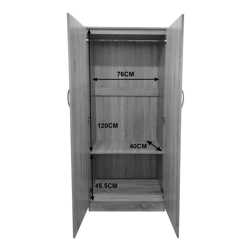 Ντουλάπα δίφυλλη Athos pakoworld σε sonoma-λευκή απόχρωση 80x42x180εκ Ντουλάπα δίφυλλη Athos pakoworld σε sonoma-λευκή απόχρωση 80x42x180εκ