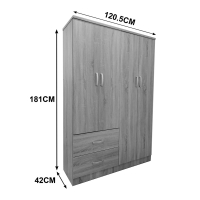 Ντουλάπα τετράφυλλη με 2 συρτάρια Lego pakoworld σε sonoma απόχρωση 120.5x42x181εκ Ντουλάπα τετράφυλλη με 2 συρτάρια Lego pakoworld σε sonoma απόχρωση 120.5x42x181εκ