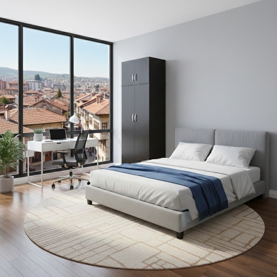 Ντουλάπα δίφυλλη και πατάρι Lego pakoworld σε wenge απόχρωση 80x42x240εκ Ντουλάπα δίφυλλη και πατάρι Lego pakoworld σε wenge απόχρωση 80x42x240εκ